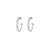 Aretes de plata de aro falsos con circonita cúbica