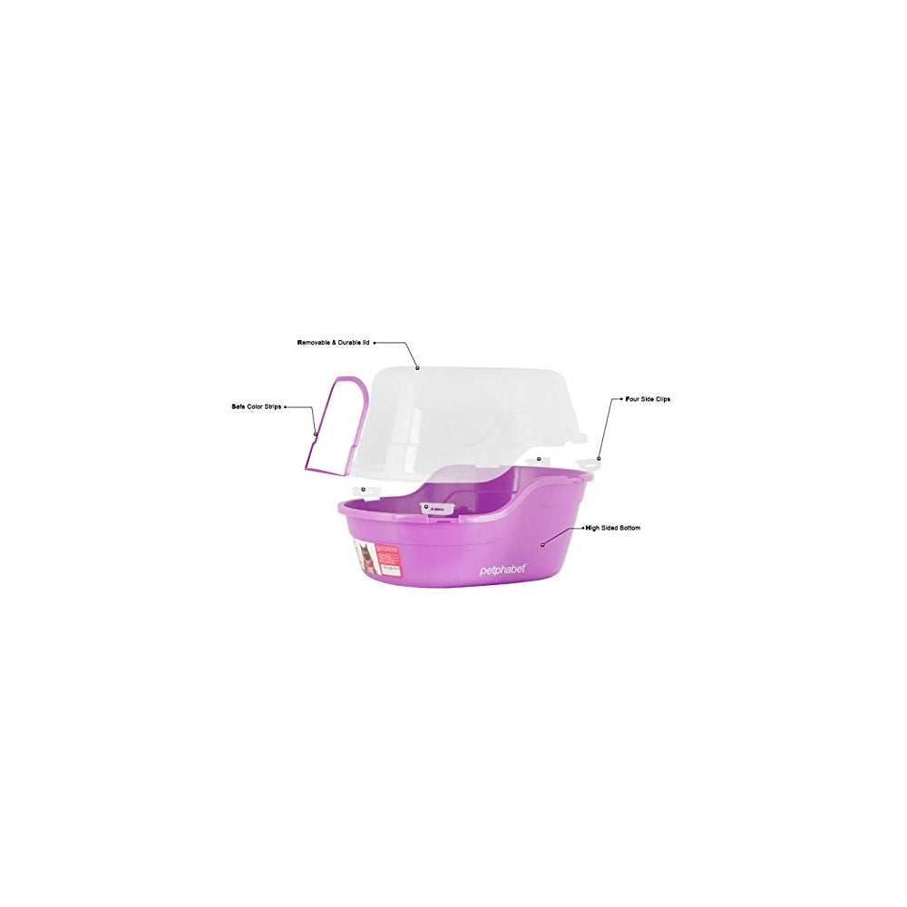 Petphabet Caja de arena para gatos con capucha extragrande