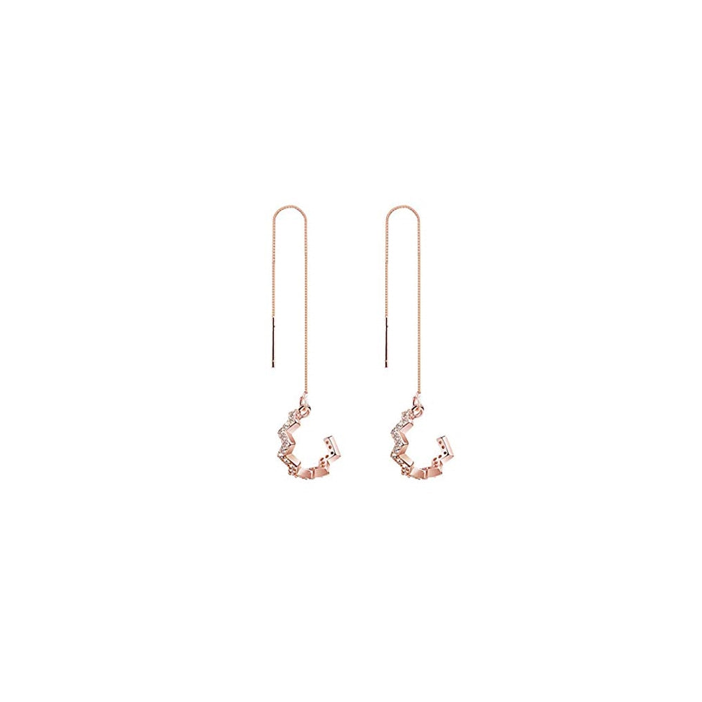 Aretes de plata de ley  con forma de onda