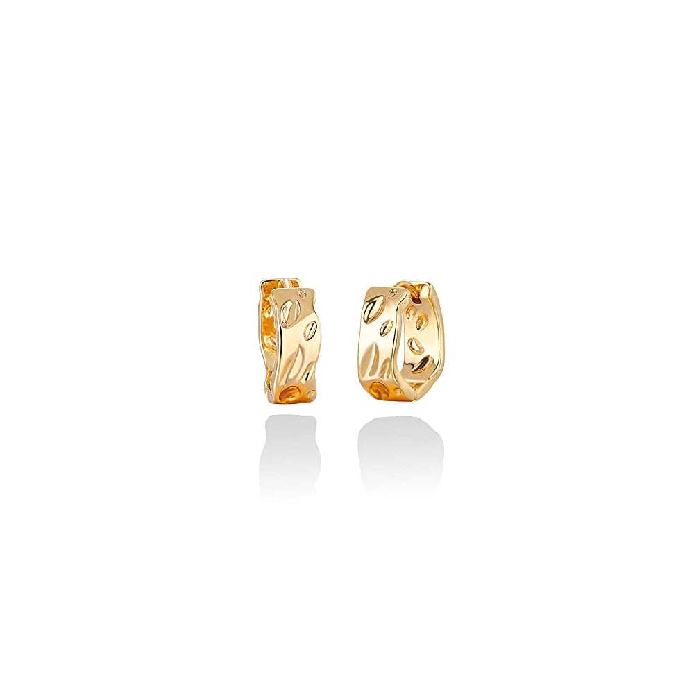 Aretes de presión pequeños,chapados en oro de 14 quilates