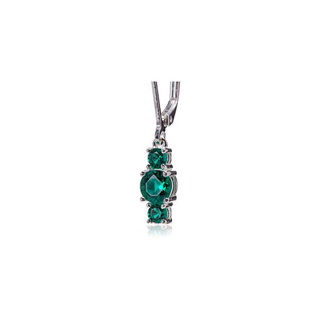 Aretes con colgante  de tres piedras preciosas
