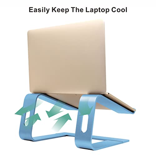 Soporte ergonómico de aluminio para laptop, soporte de computadora portátil, elevador desmontable para laptop, soporte para portátil compatible con MacBook Pro/Air HP Lenovo Samsung, Dell, todos los portátiles de 10 a 17.3 pulgadas (azul cielo)