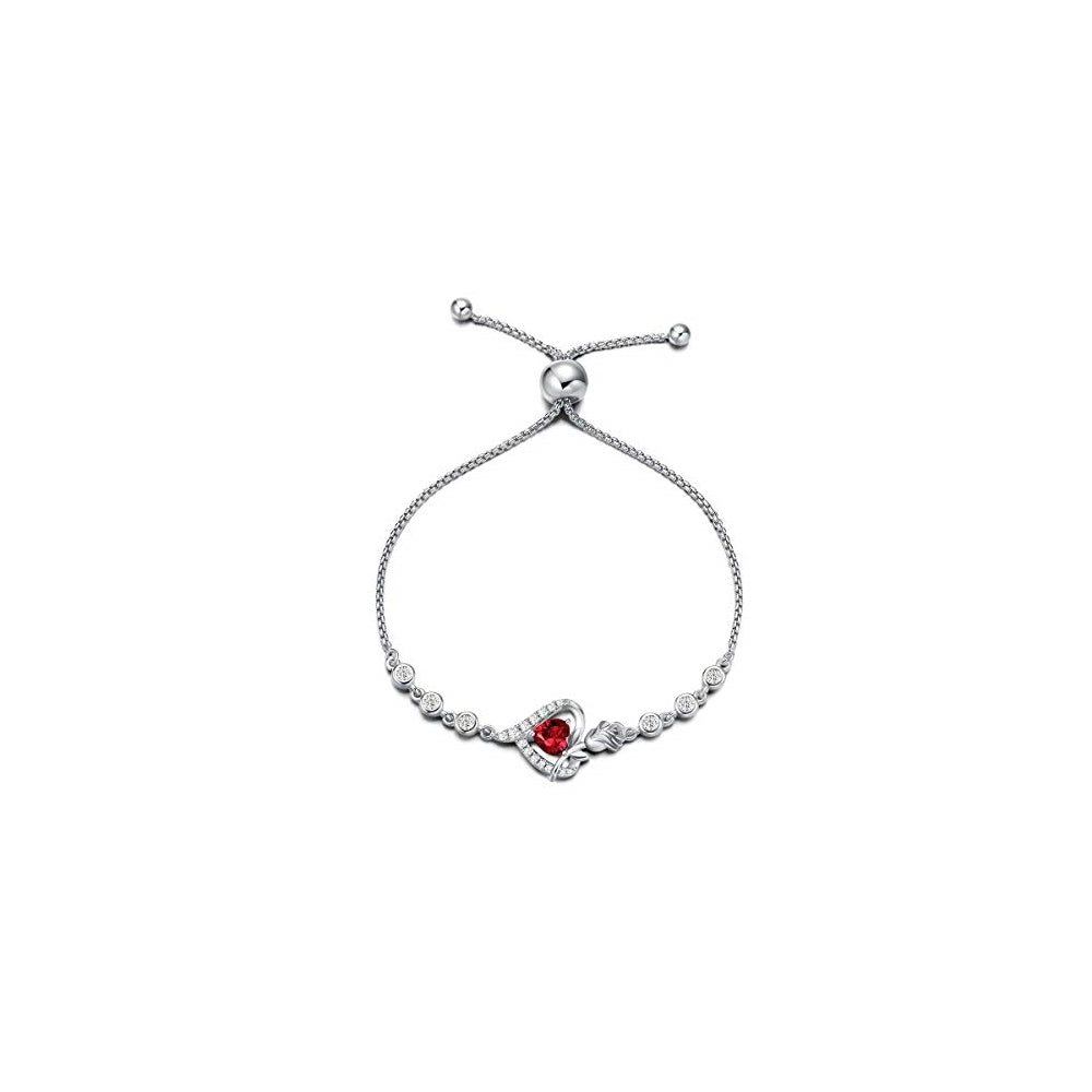 Pulseras de piedra natal para mujer de plata de ley