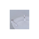 Aretes de plata forma de pera doble con circonita cúbica