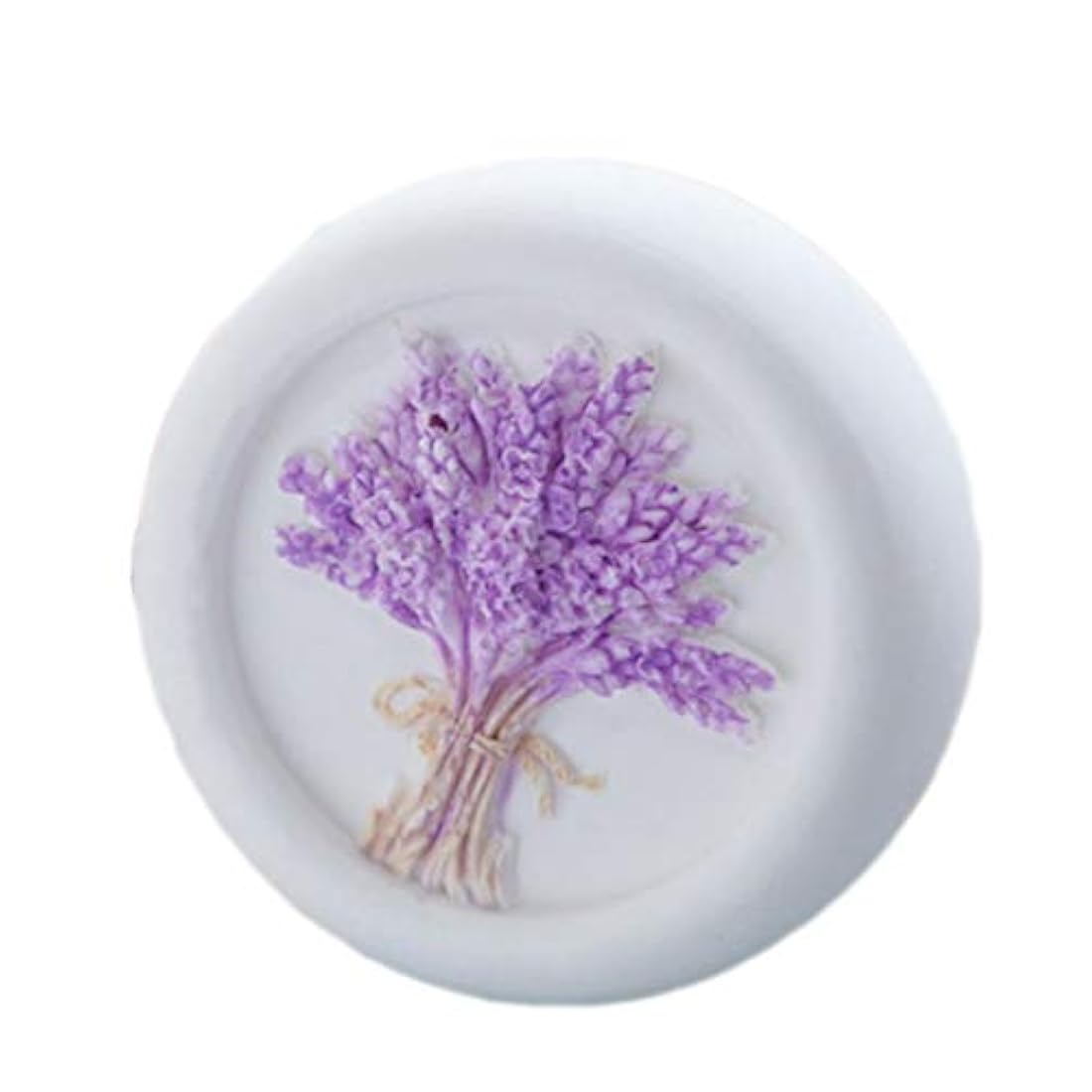 Grainrain - Moldes de jabón de silicona para hacer jabón, diseño de flores de lavanda