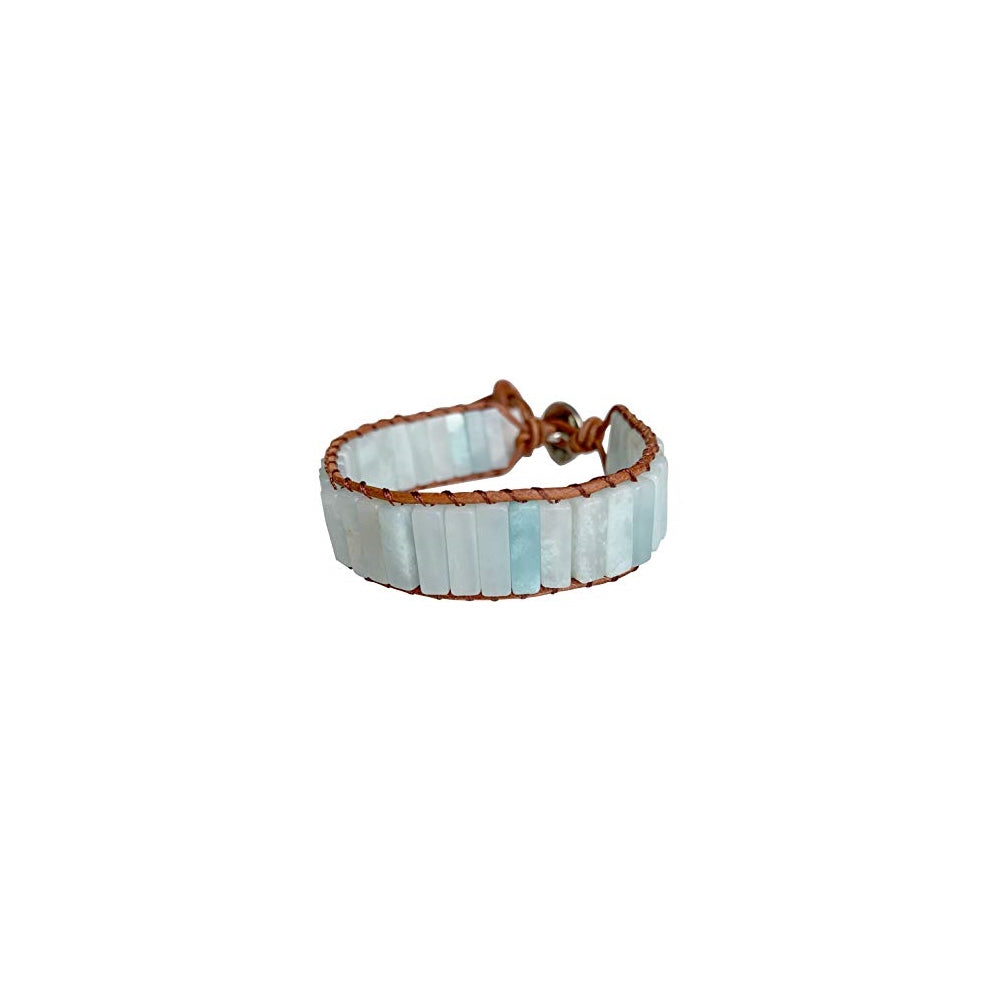 Pulseras y tobilleras de piel con forma de tubo de cristal