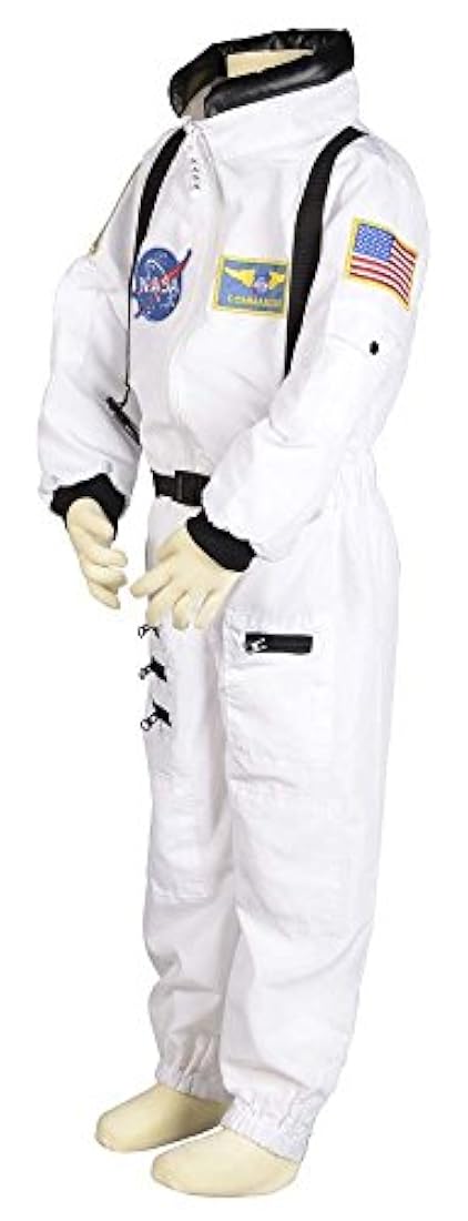 Traje de Astronauta con parches de la NASA y broches, Blanco