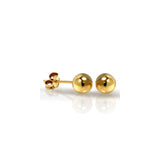 Aretes de bola de oro de 14 quilates para mujer