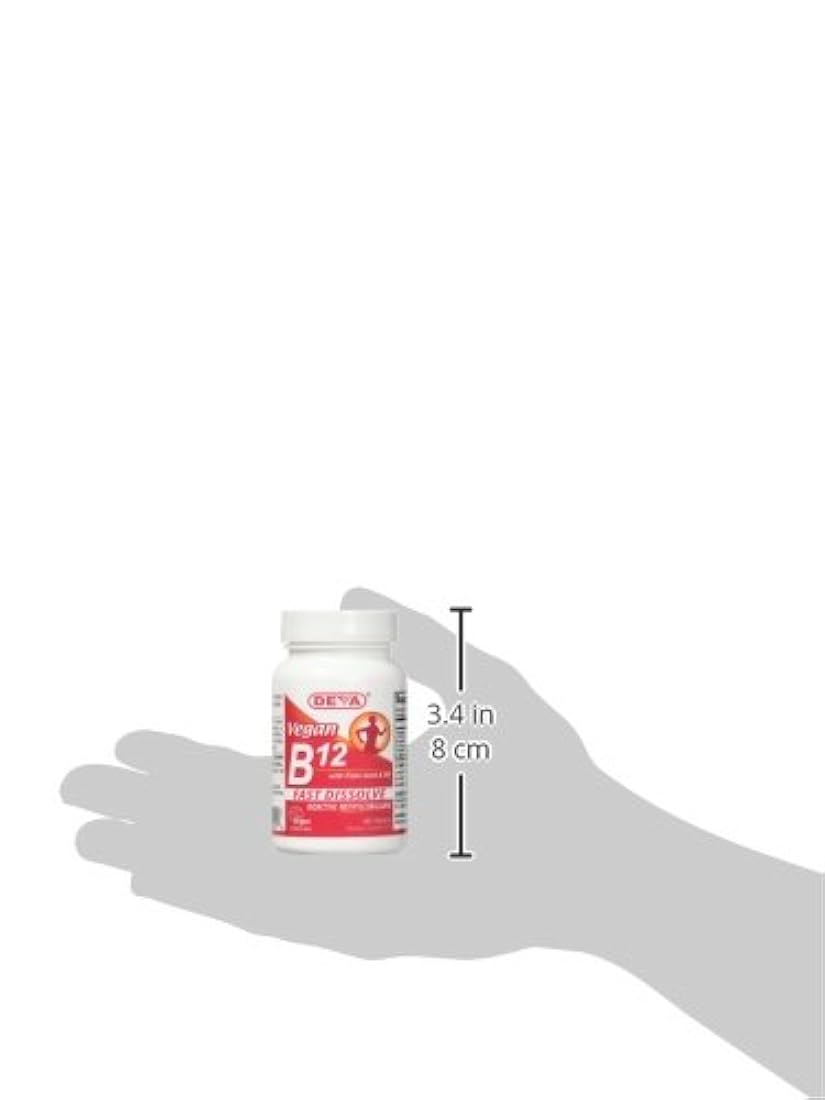 Deva Vitamina vegana B-12 Pastillas de disolución rápida