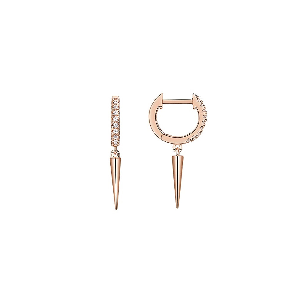 Aretes colgantes chapados en oro de 14 quilates para mujer