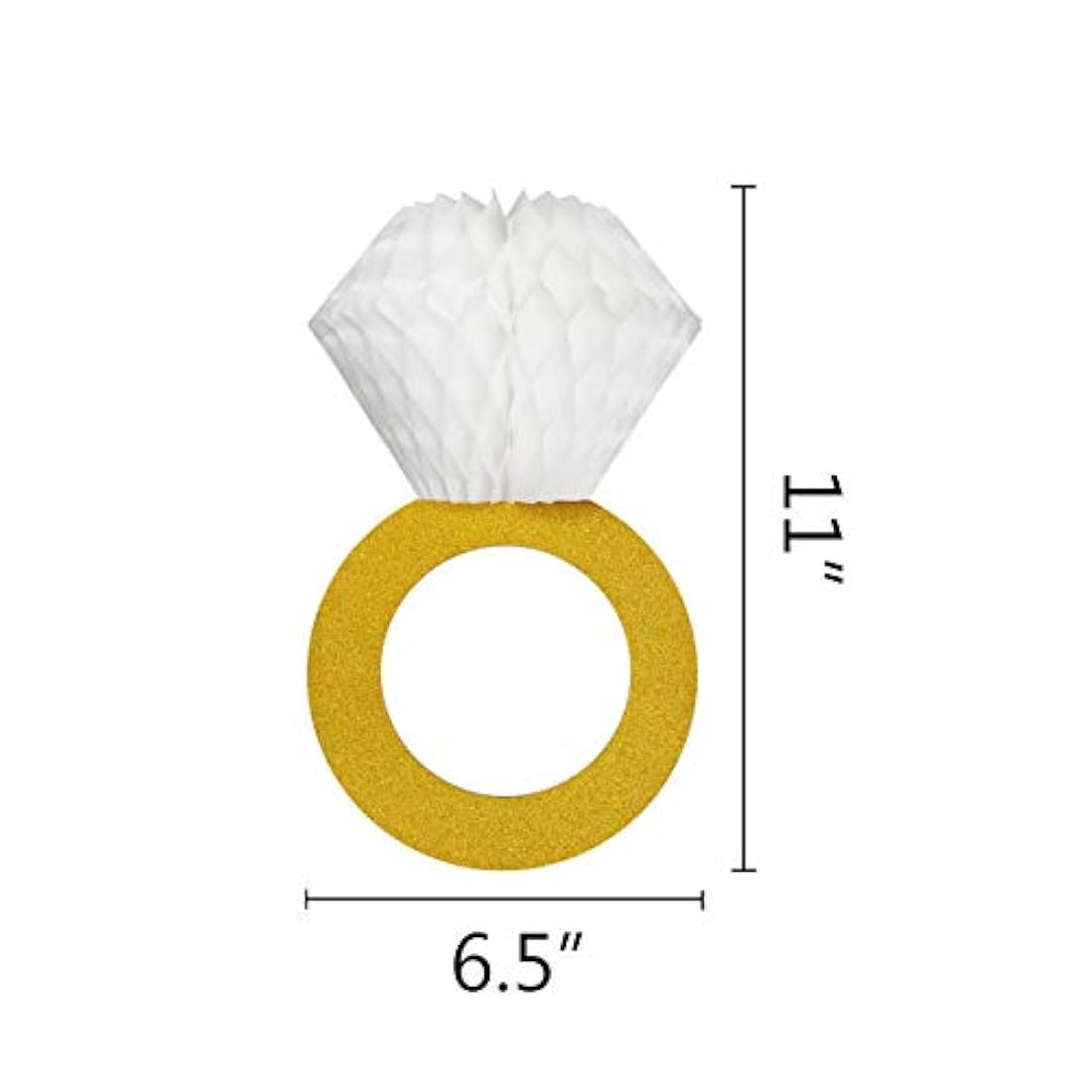 Anillo de diamantes con purpurina dorada(3 piezas)Marca Pyle