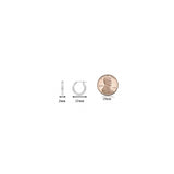 Aretes redondos clásicos de oro blanco de 14K