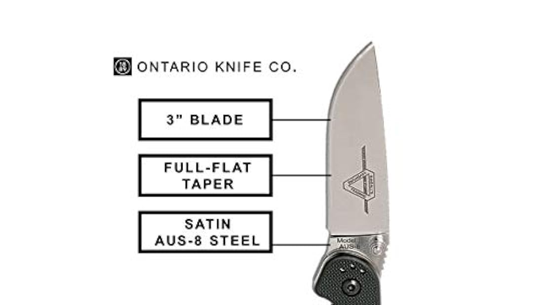Cuchillo plegable Ontario Knife OKC Rat Ii Sp de mango negro