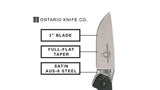 Cuchillo plegable Ontario Knife OKC Rat Ii Sp de mango negro