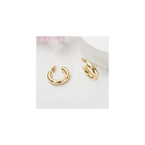 Aretes de aro de oro grueso para mujer chapados en oro