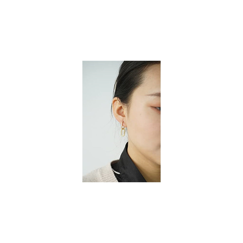 Aretes de aro de oro de 14 quilates para mujer convertibles