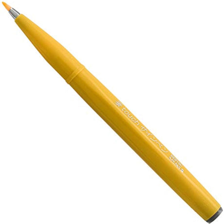 Bolígrafo con punta de pincel Pentel, tinta ocre.