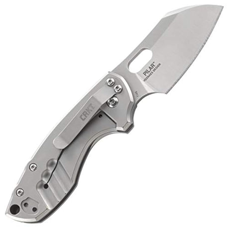 Cuchillo plegable, color plateado.