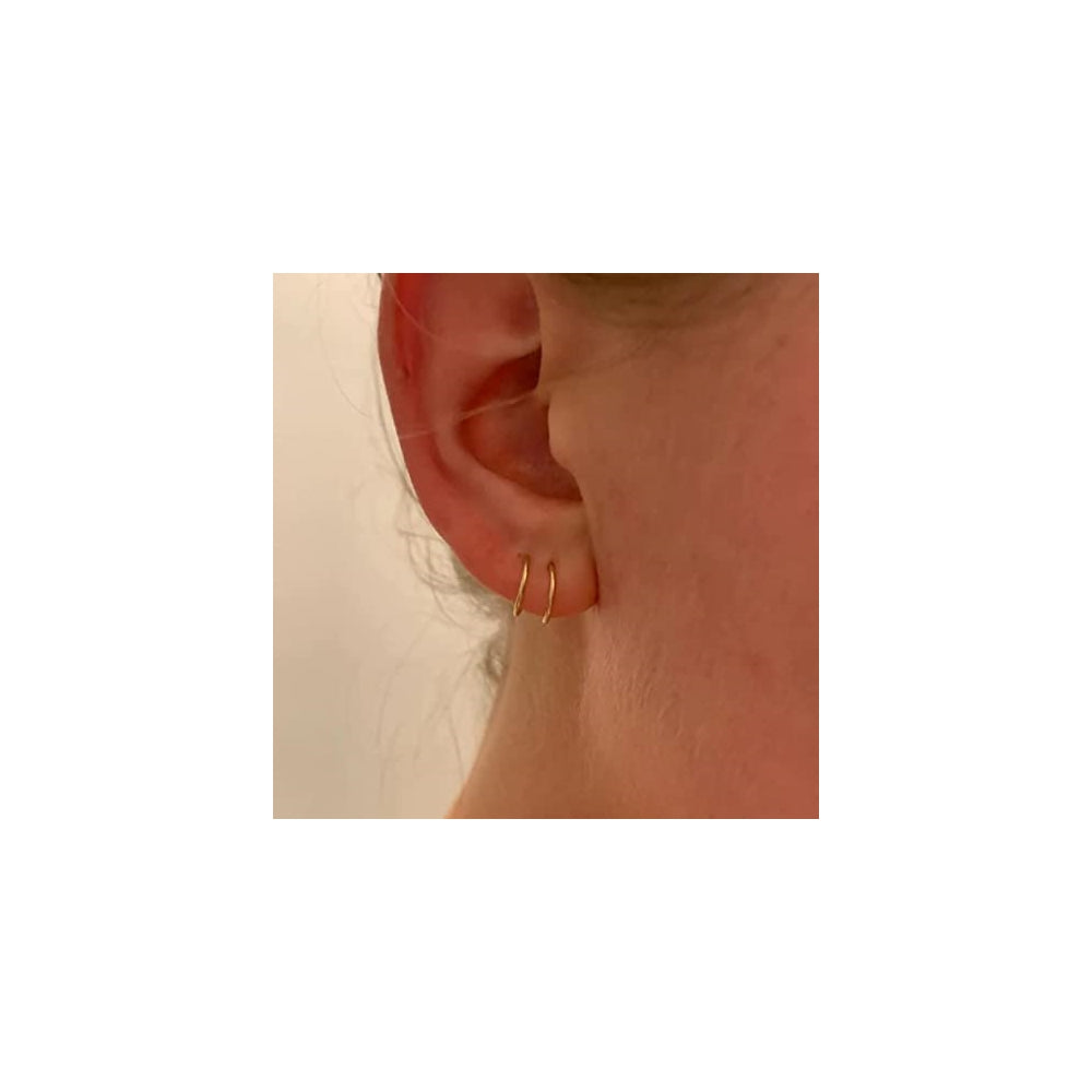 Aretes de aro dobles de espiral para mujeres