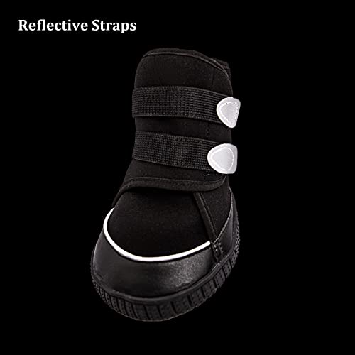 Adorepaw Zapatos para perros grandes con correas reflectantes, botas de perro para invierno, protectores de patas con suela antideslizante, perfectos para caminar al aire libre.