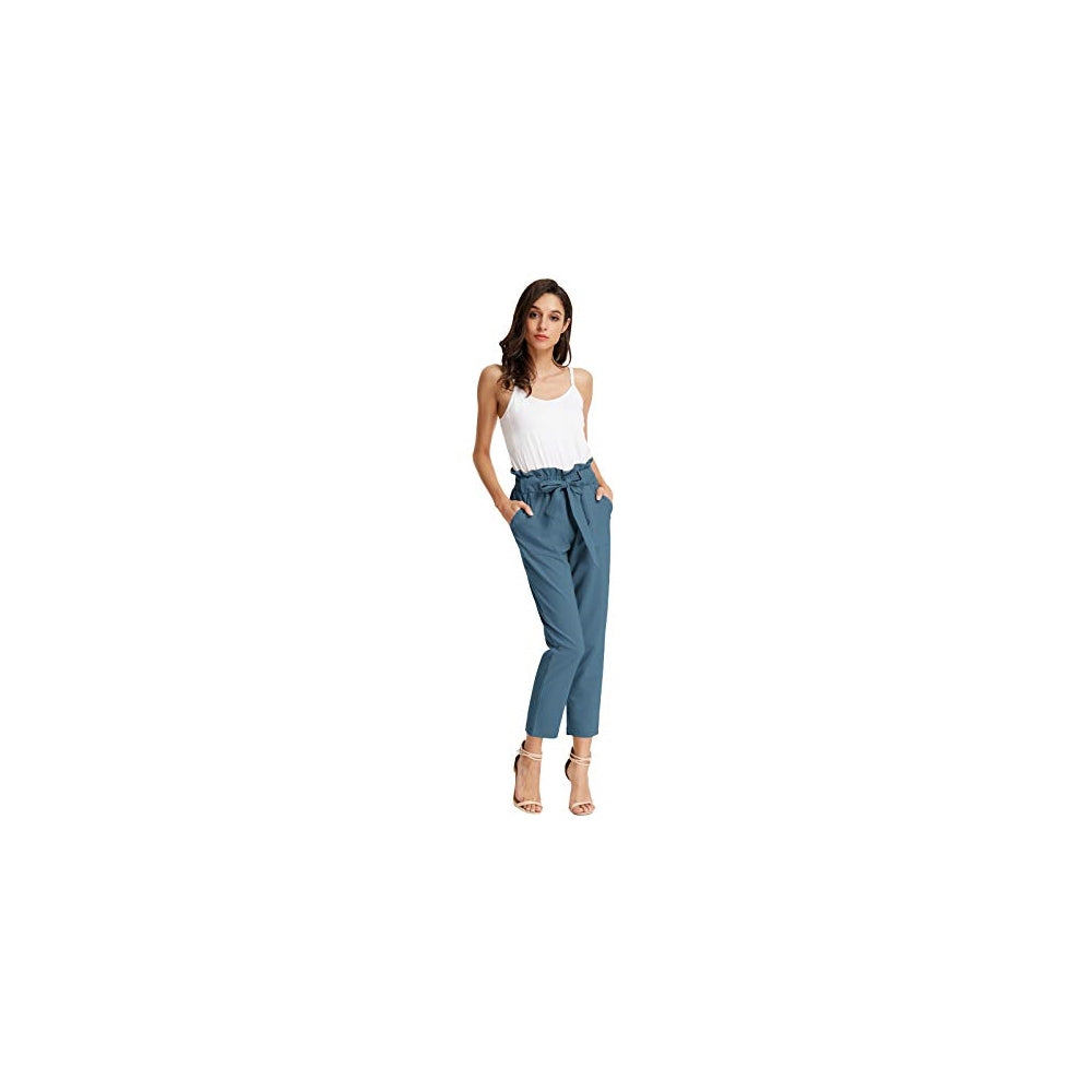 Pantalones de mujer con bolsillos, cintura alta Talla XS