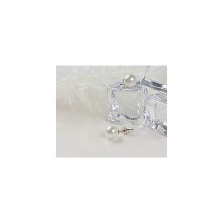 Aretes de perlas de plata hipoalergénicos para mujeres