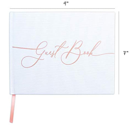 Libro de visitas para boda, color blanco con textura dura