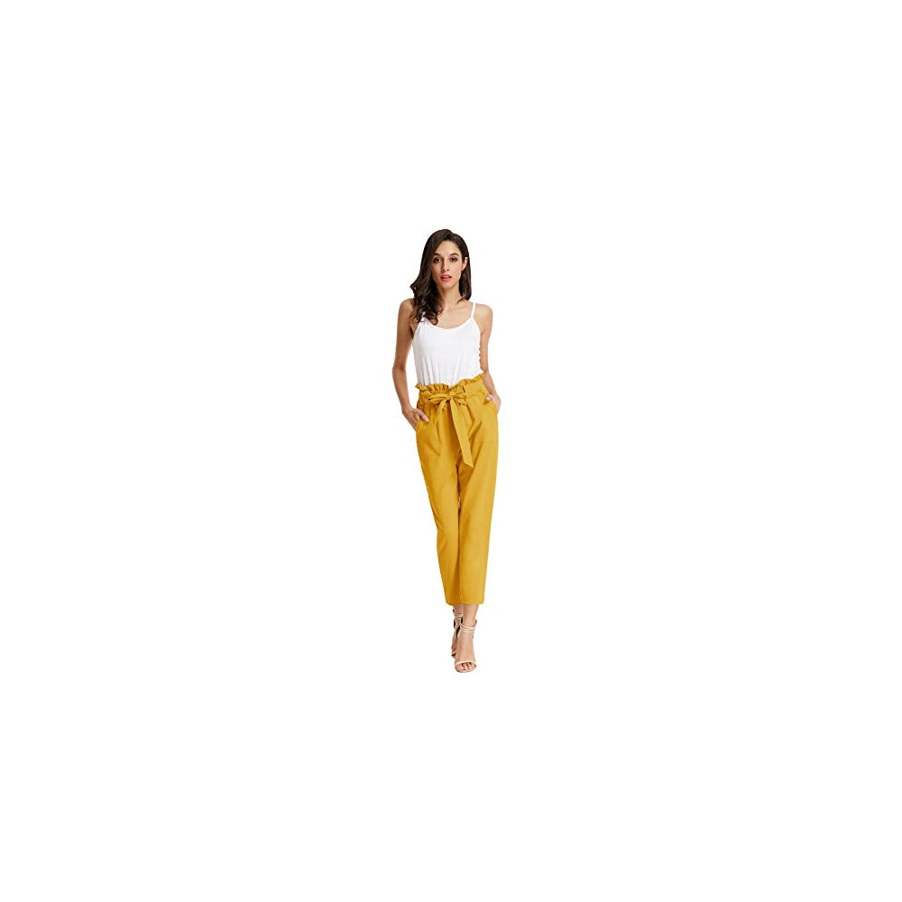 Pantalones de mujer con bolsillos, cintura alta Talla XS