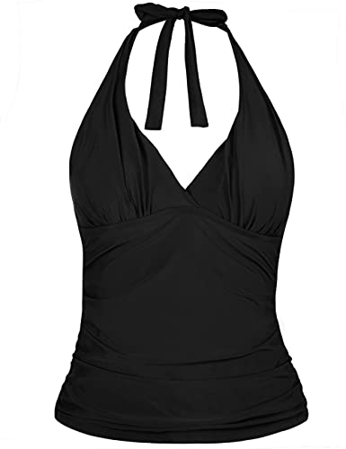 Traje de baño tankini para mujer con cuello control abdomen