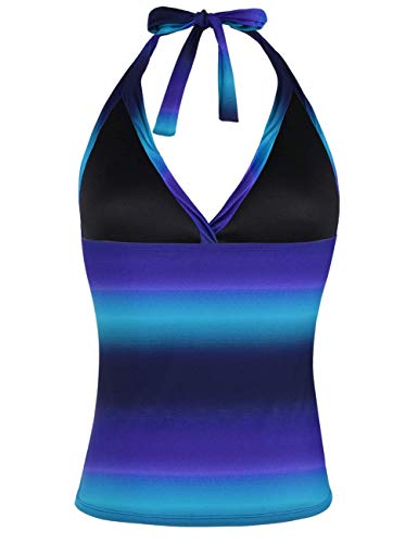 Hilor Traje de baño tankini para mujer con cuello en V