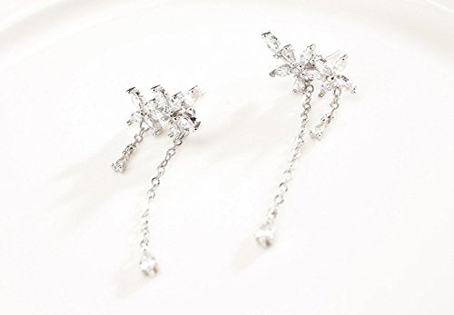 aretes de plata esterlina 925 con diseño de hojas