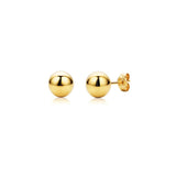 Aretes de bola de oro amarillo de 10 quilates