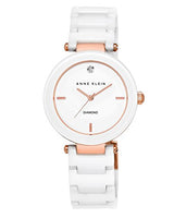 Reloj Anne Klein de cerámica blanca para mujer