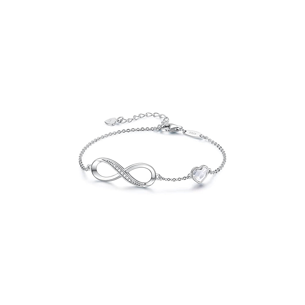 Pulseras de plata de ley 925 ajustable para día de la madre