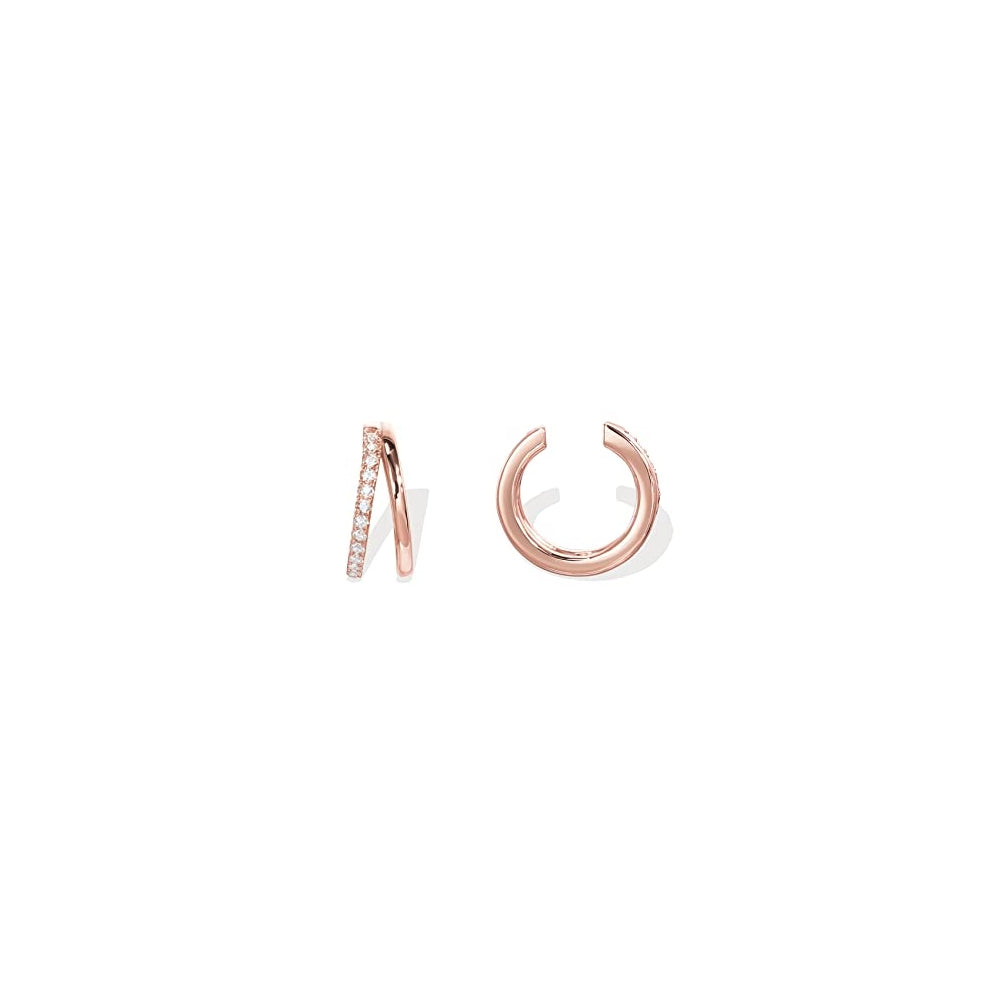 Aretes  de plata a presión para mujer
