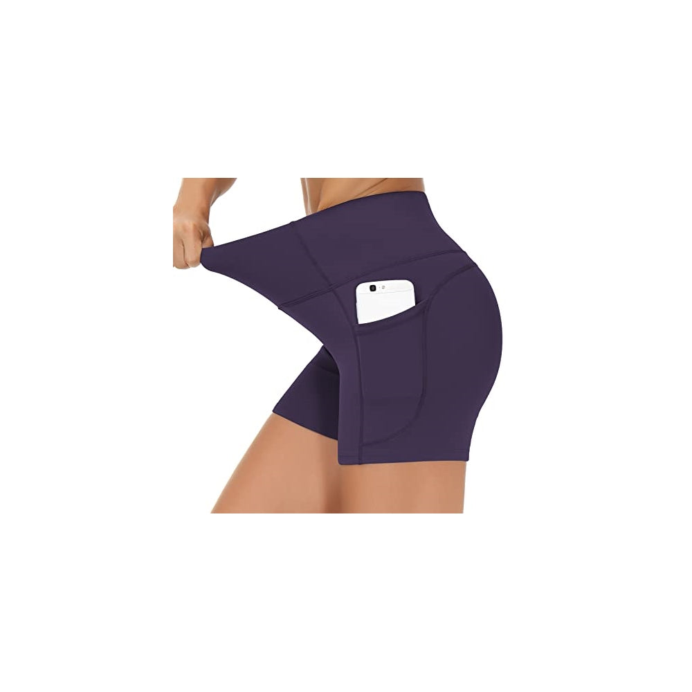 Shorts cortos de yoga para mujer con cintura alta talla XL