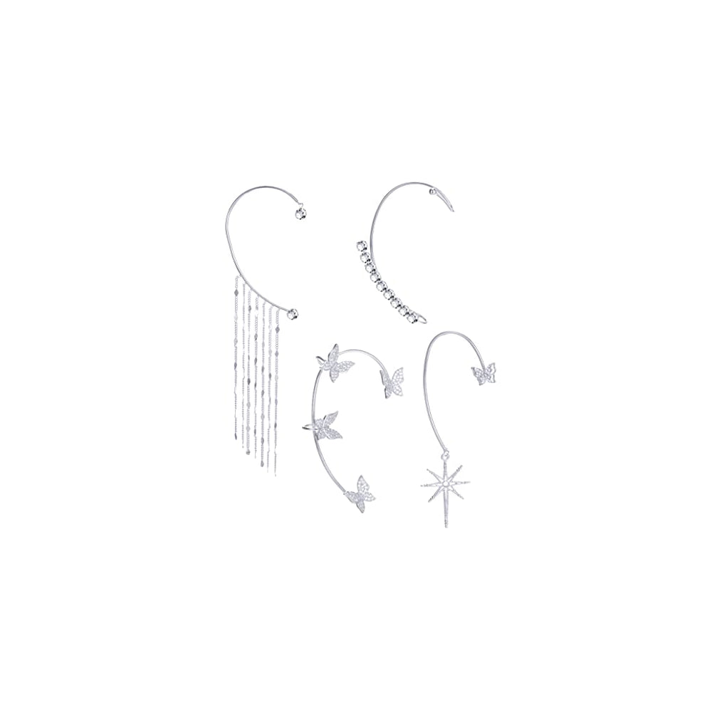 Aretes de mariposa largos con borla para las orejas