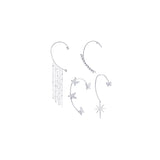 Aretes de mariposa largos con borla para las orejas
