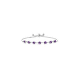Pulseras ajustable de plata de ley 925 amatista morada