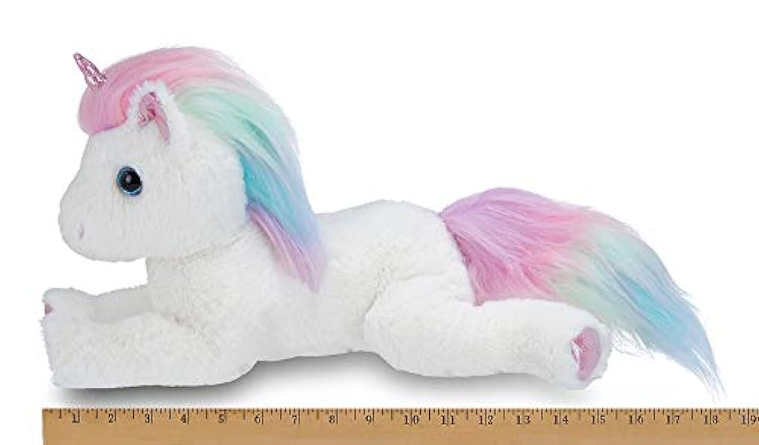 Peluche de unicornio con forma de melena de arcoíris, L