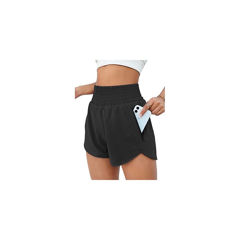 Shorts cortos deportivos de cintura alta para mujer talla L