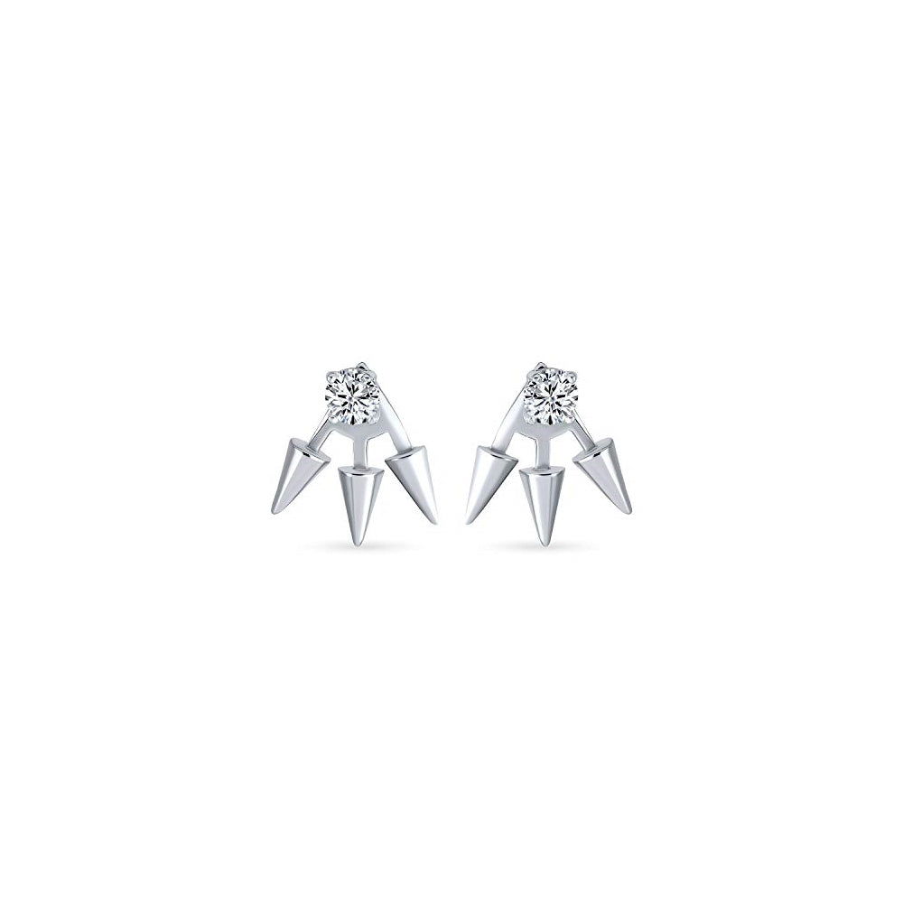Aretes de plata góticos de triple punta de flecha para mujer