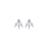 Aretes de plata góticos de triple punta de flecha para mujer