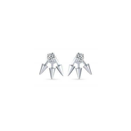 Aretes de plata góticos de triple punta de flecha para mujer