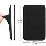 OBVIS Bolsillo para teléfono celular, tarjetero autoadhesivo con adhesivo 3M RFID, tarjetero para tarjeta de crédito ATM, para iPhone Android, 2 unidades, color negro