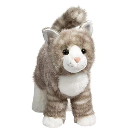 Peluches de gato con cremallera gris