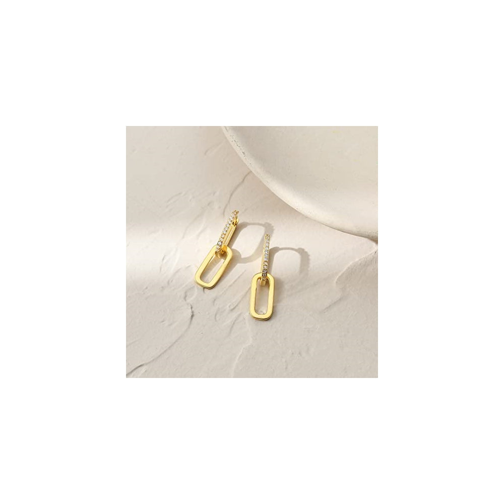 Aretes de aro de oro de 14 quilates para mujer convertibles