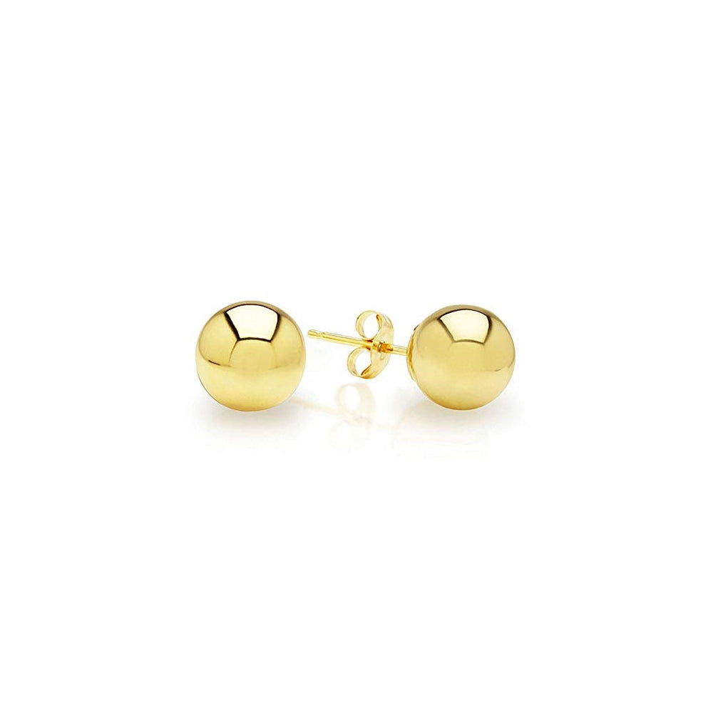 Aretes de bola de oro de 14 quilates para mujer