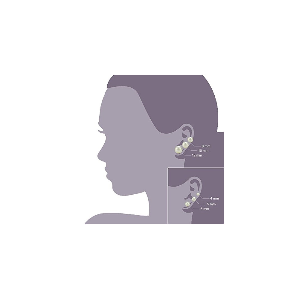 Aretes de perlas de imitación hipoalergénicas para mujeres
