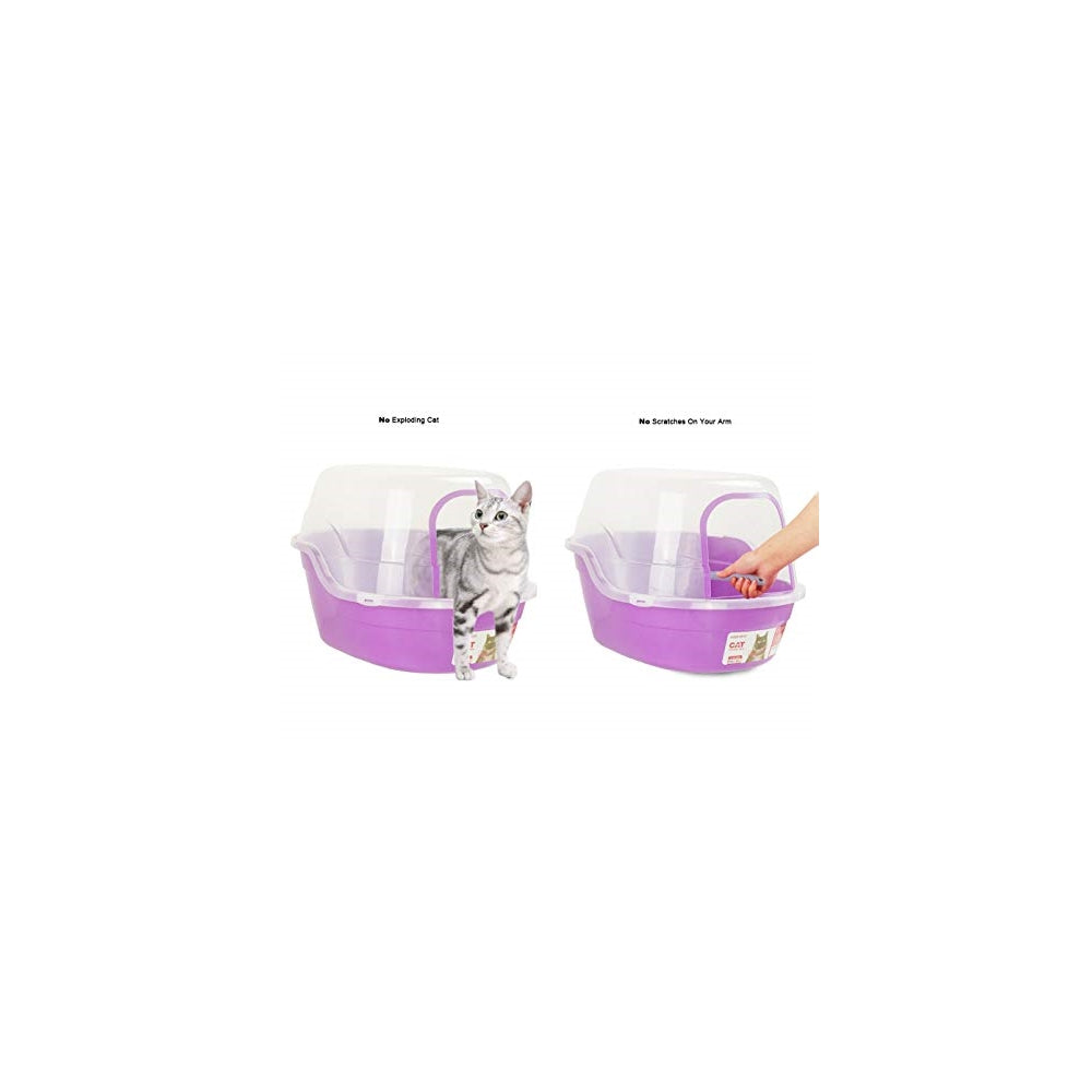 Petphabet Caja de arena para gatos con capucha extragrande